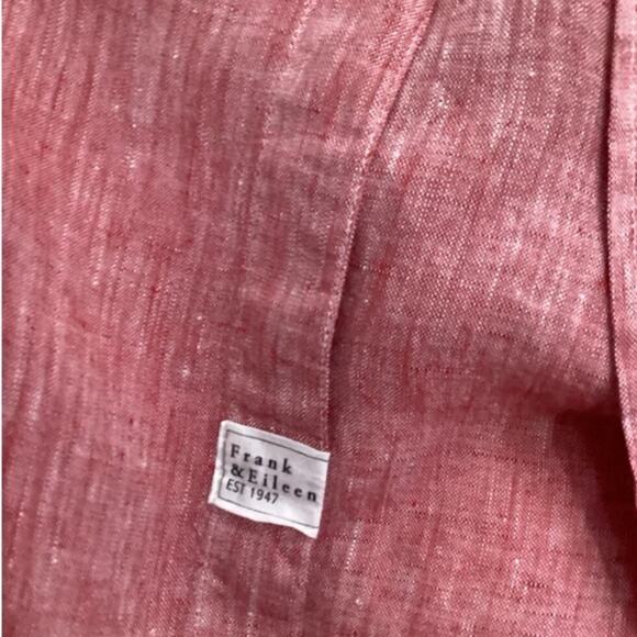 Frank & Eileen Rory Maxi Shirtdress Italian Linen Red Lived-In Linen Size Large - Picture 14 of 16